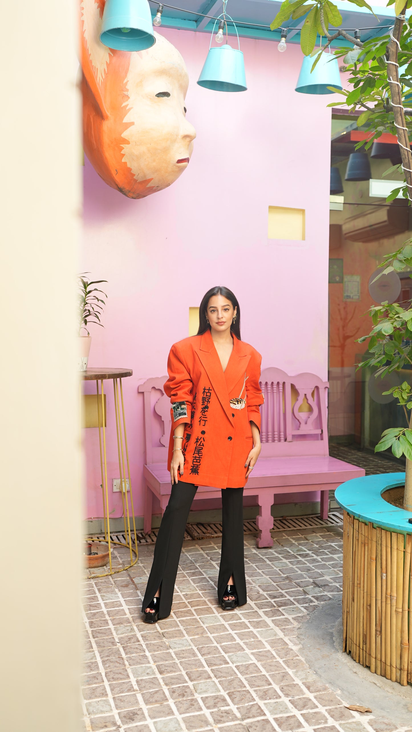Tarini Manchanda x Sunburst Apricot Double-breasted Blazer