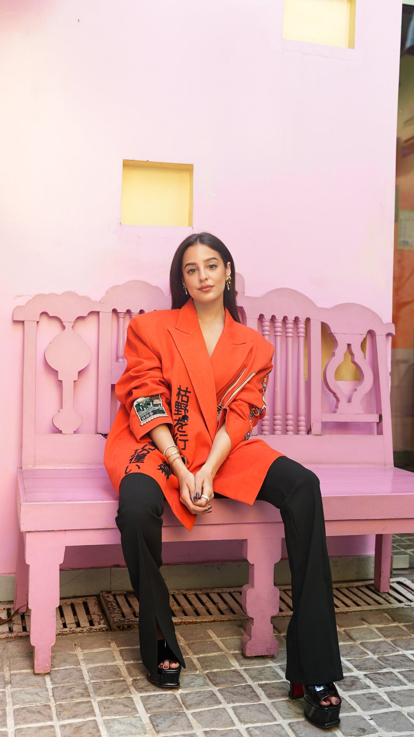Tarini Manchanda x Sunburst Apricot Double-breasted Blazer