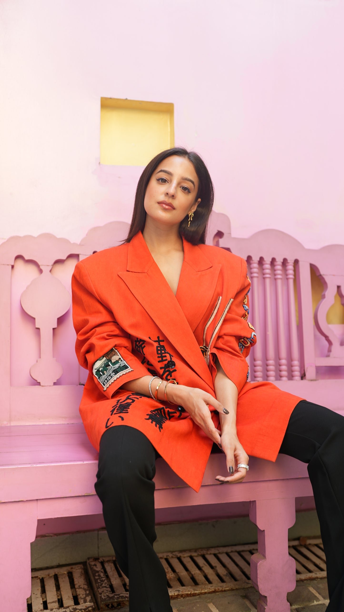 Tarini Manchanda x Sunburst Apricot Double-breasted Blazer