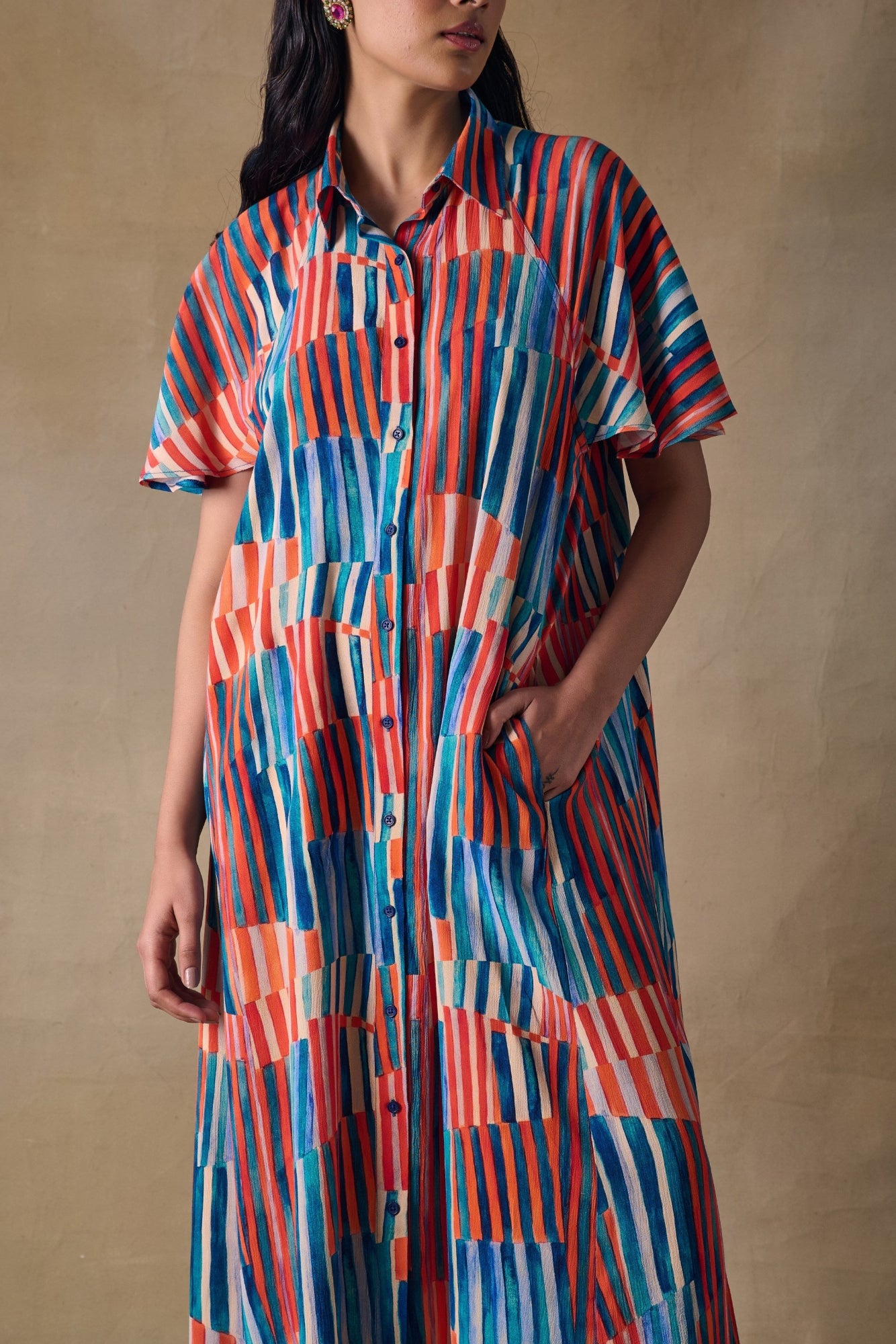 Asilah Stripe Raglan Dress