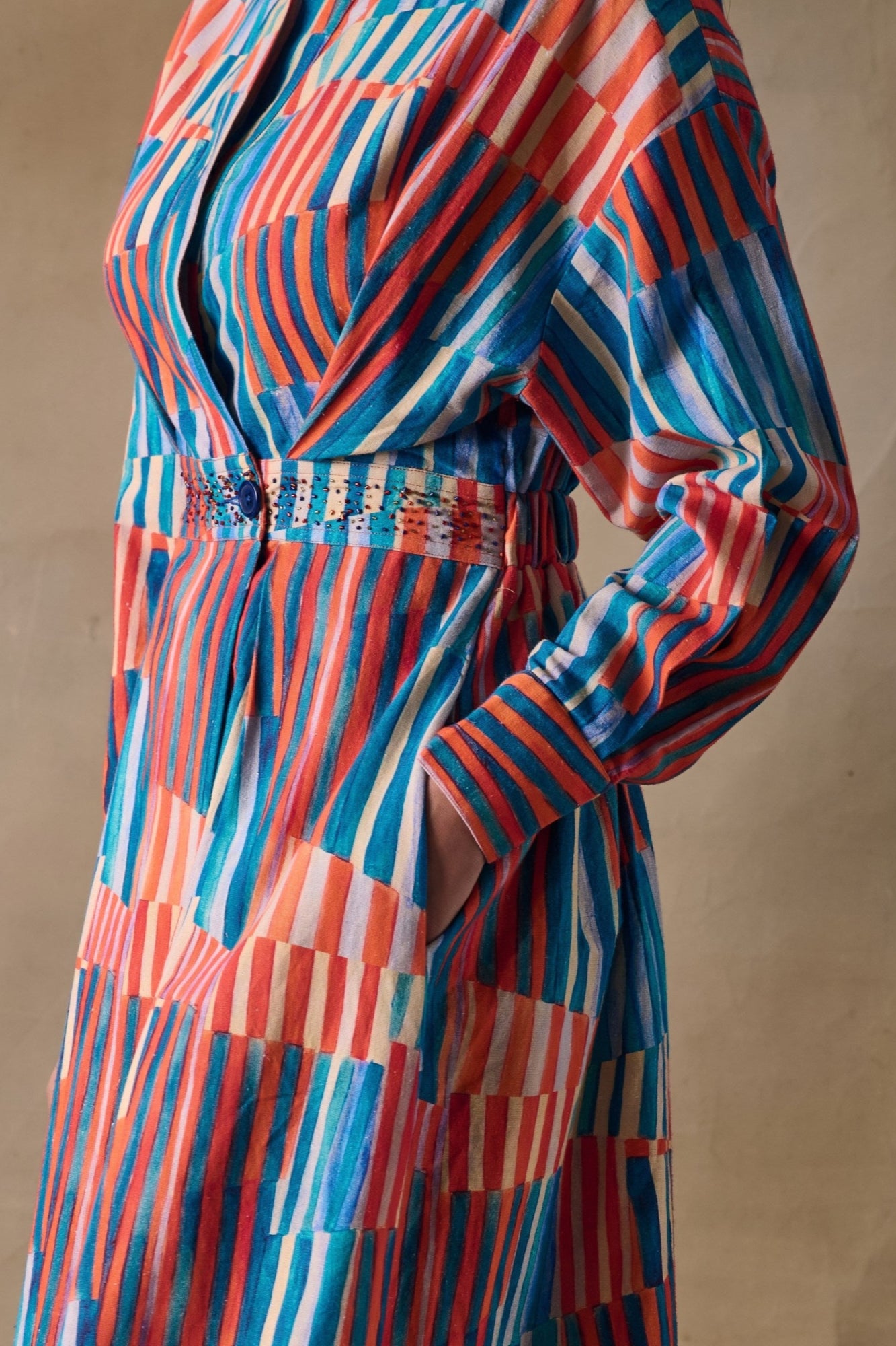Asilah Stripe Wrap Dress