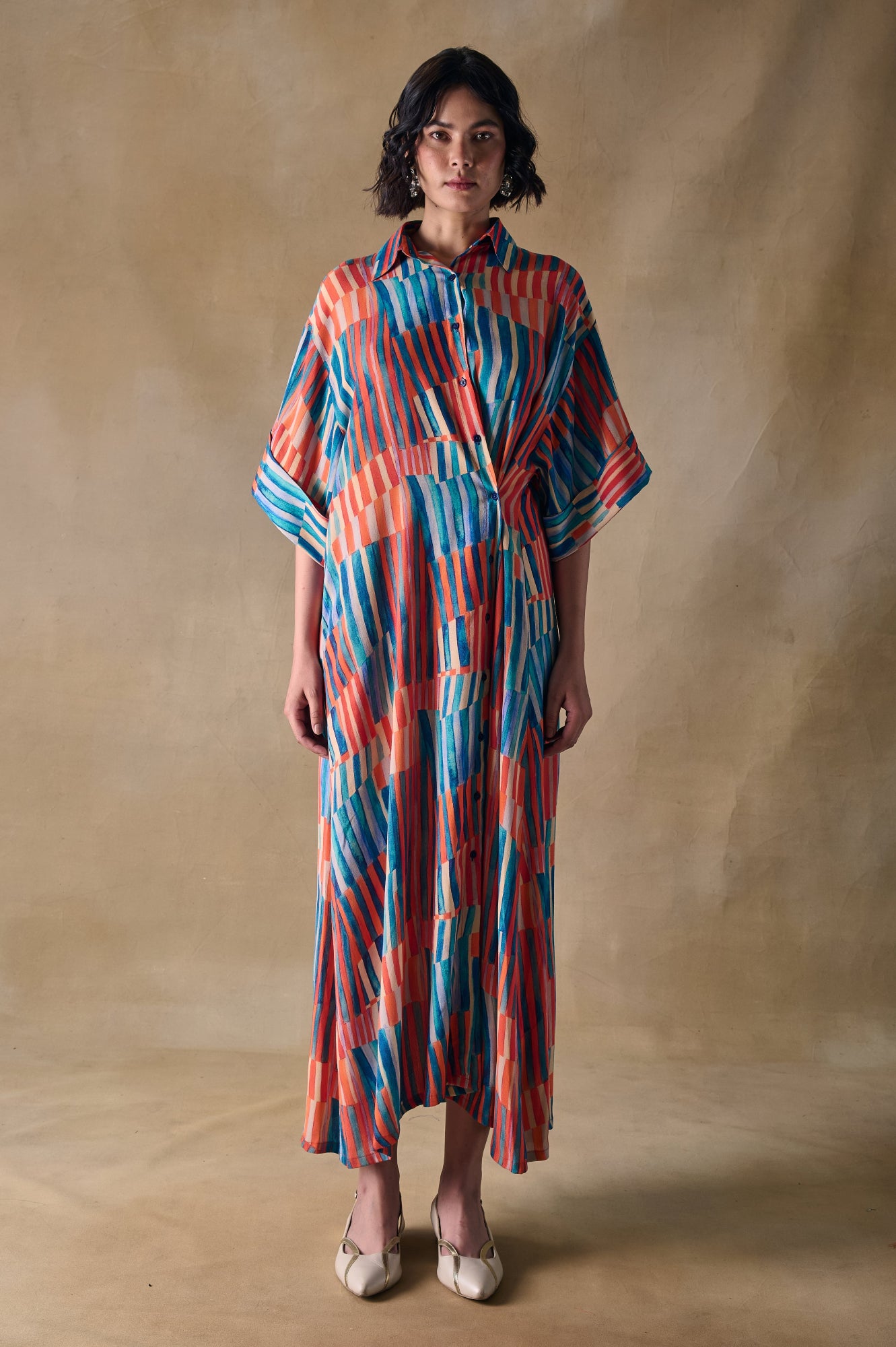 Asilah Stripe Asymmetrical Dress