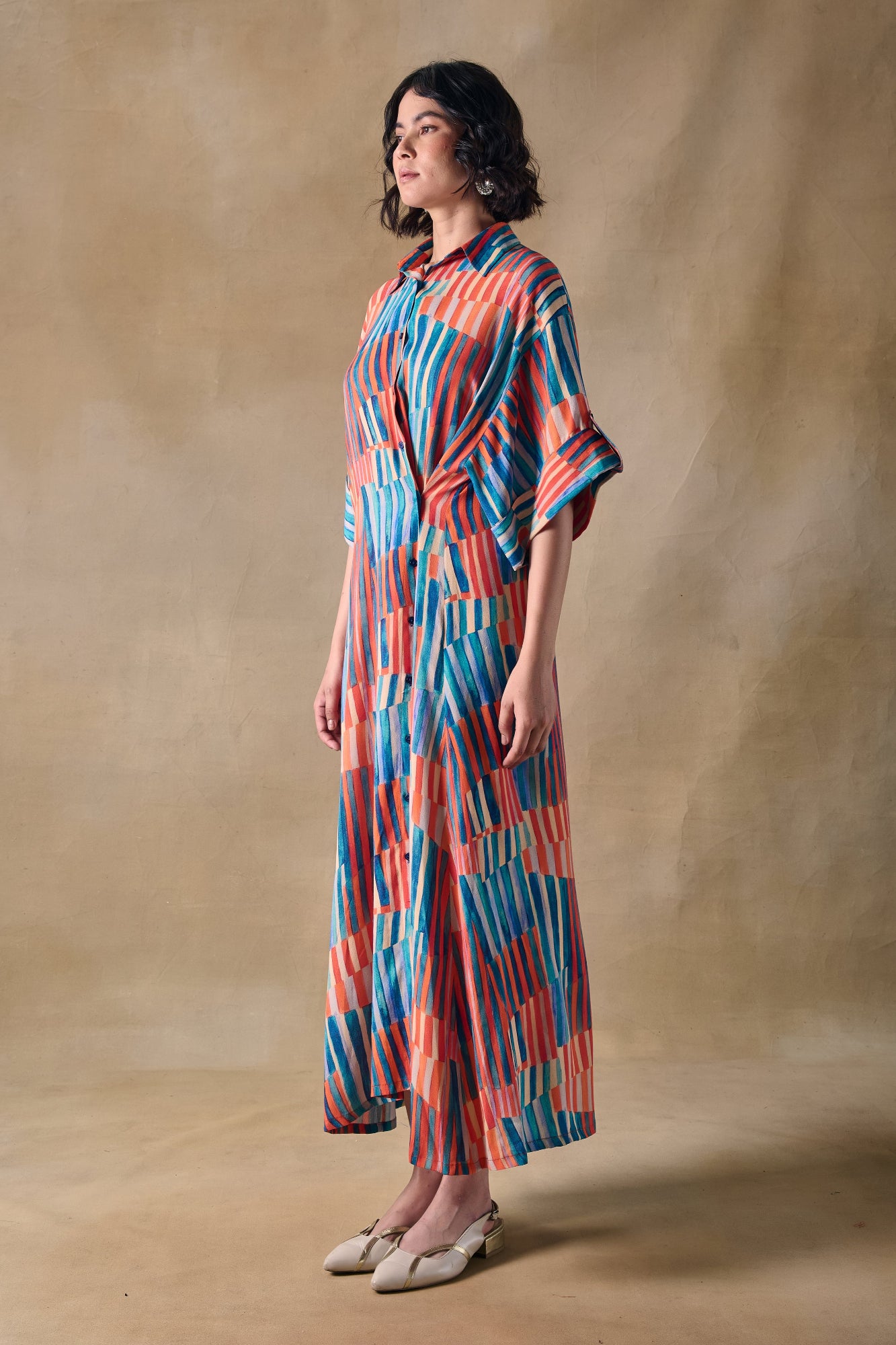 Asilah Stripe Asymmetrical Dress