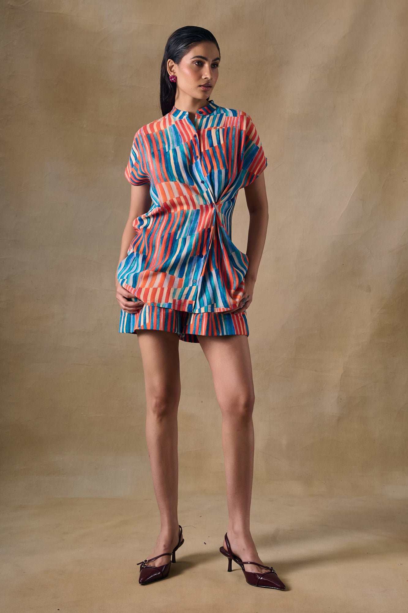 Asilah Stripe Shorts co-ord set