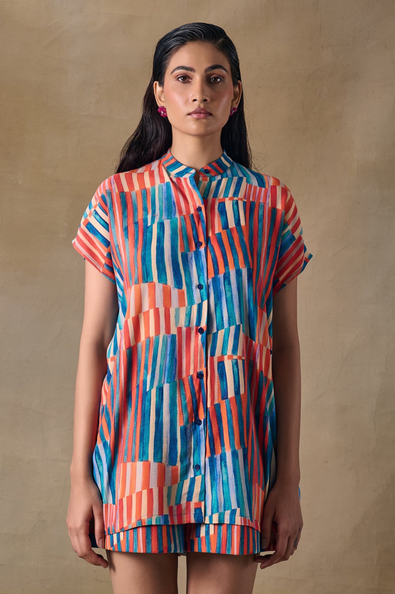 Asilah Stripe Asymmetrical Shirt