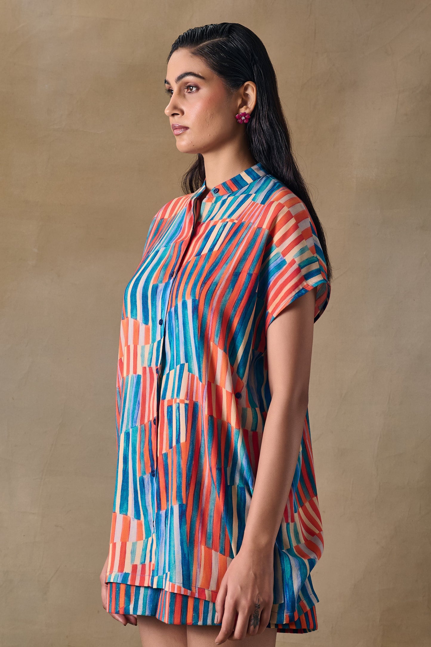 Asilah Stripe Asymmetrical Shirt