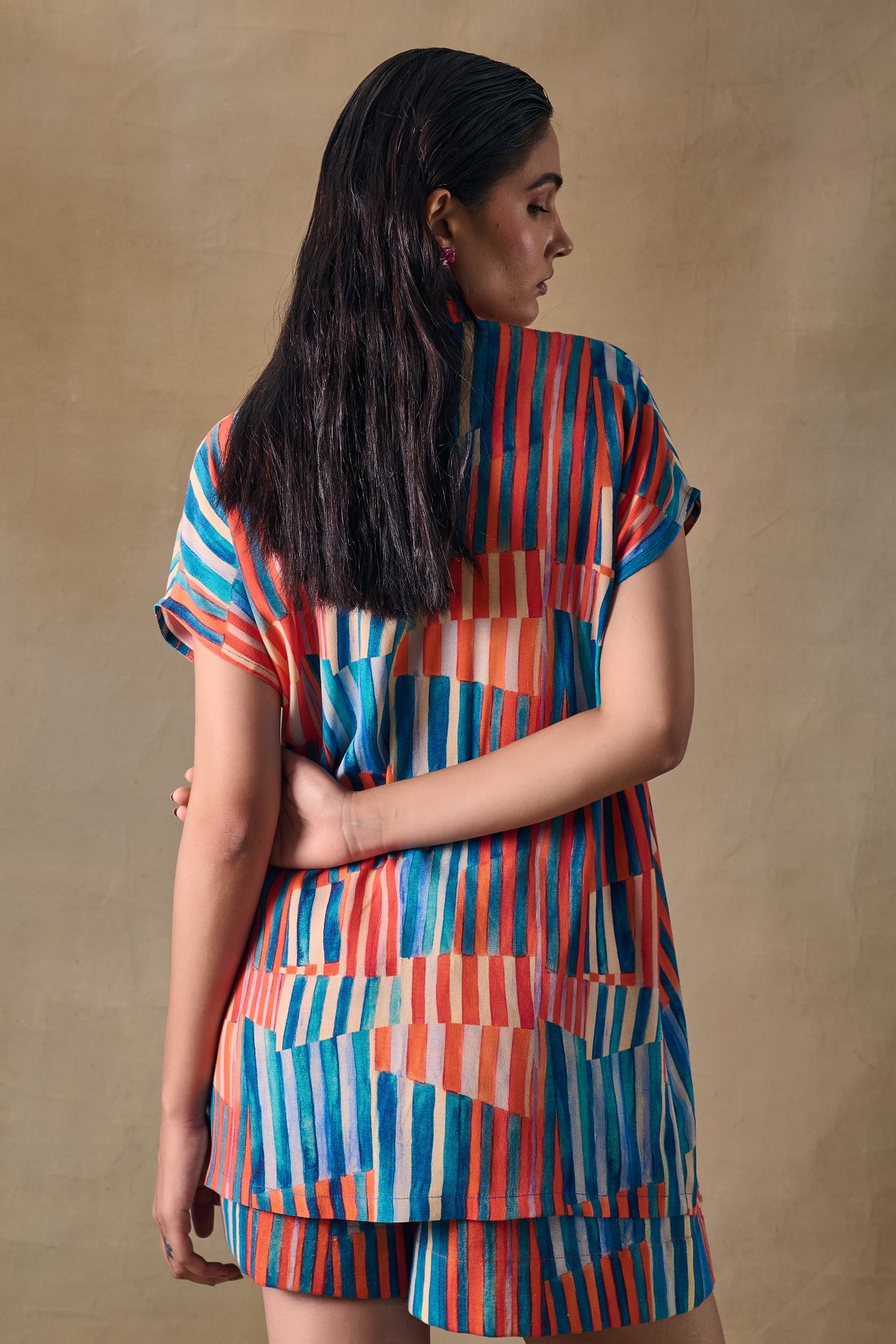 Asilah Stripe Asymmetrical Shirt