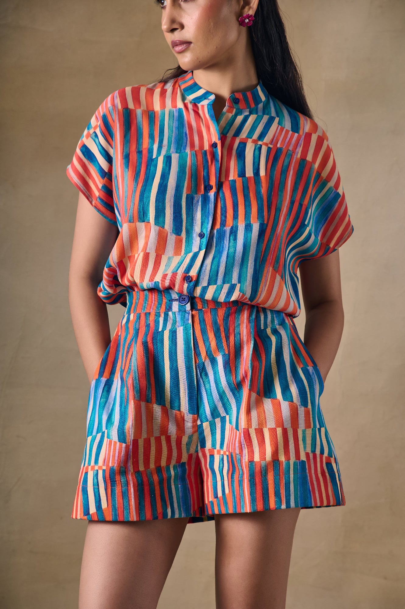 Asilah Stripe Shorts co-ord set