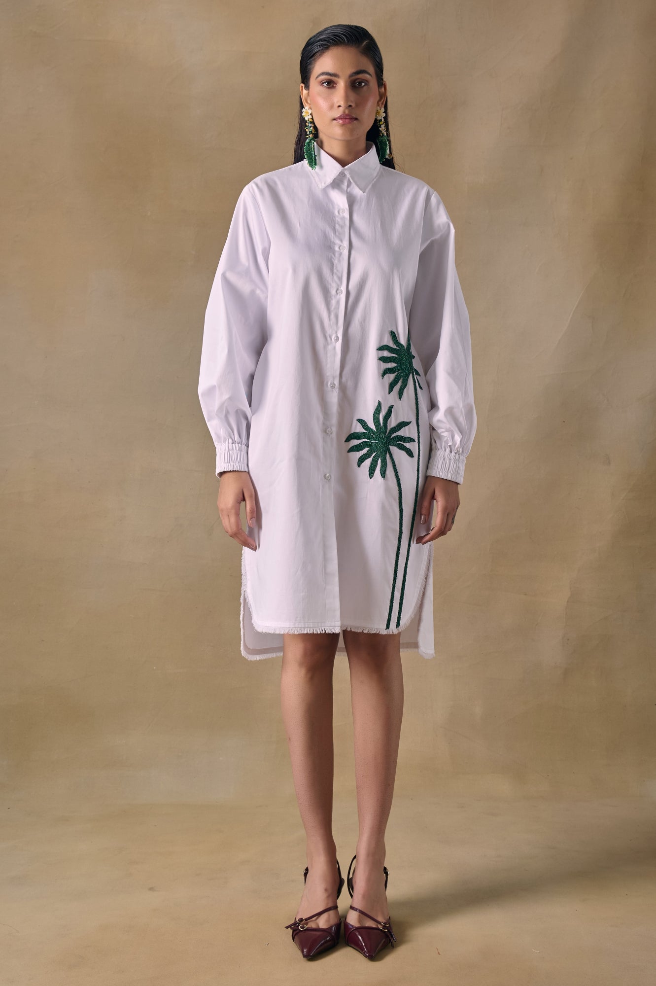 Mirage Palm Shirt Dress
