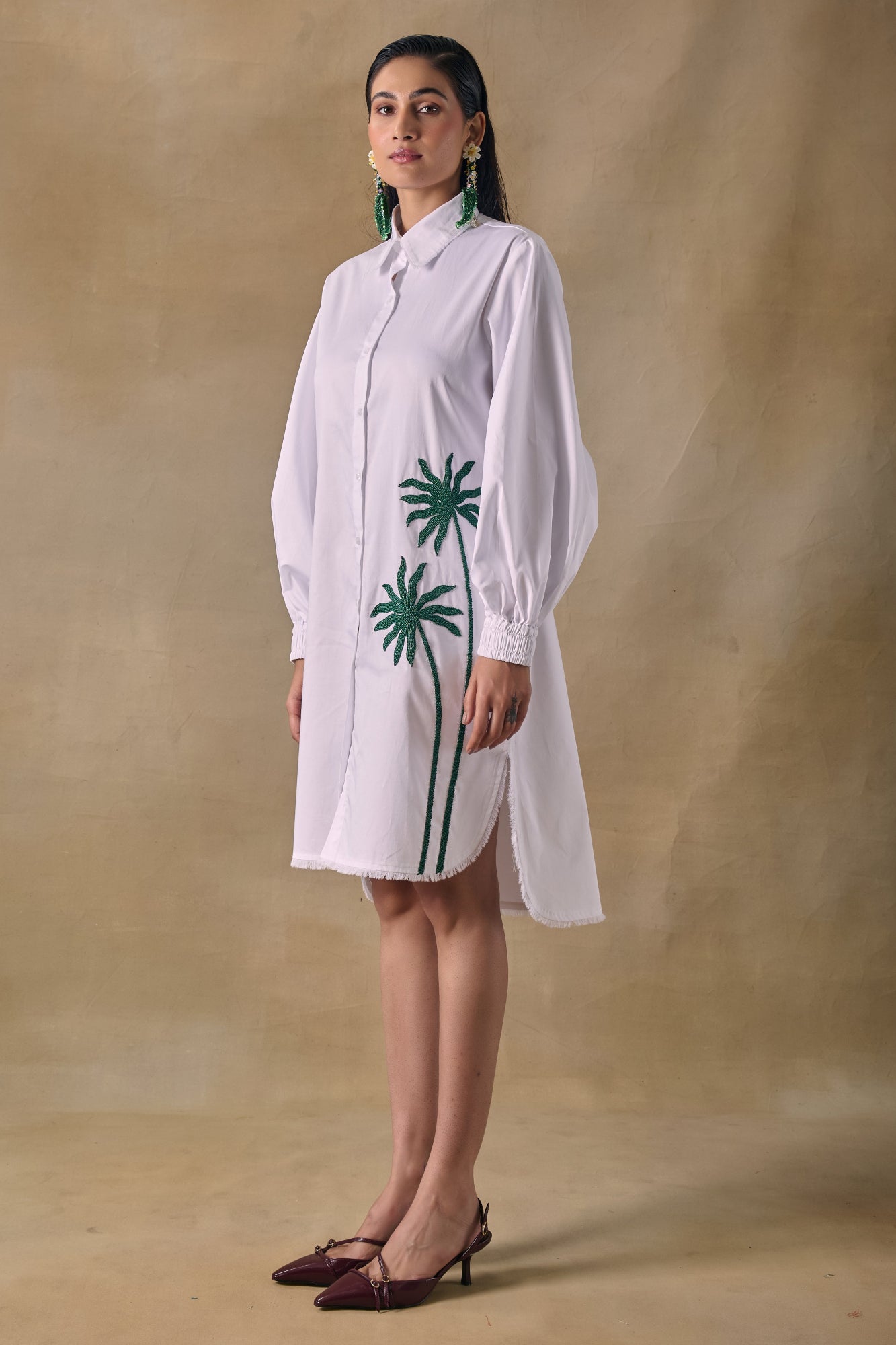 Mirage Palm Shirt Dress