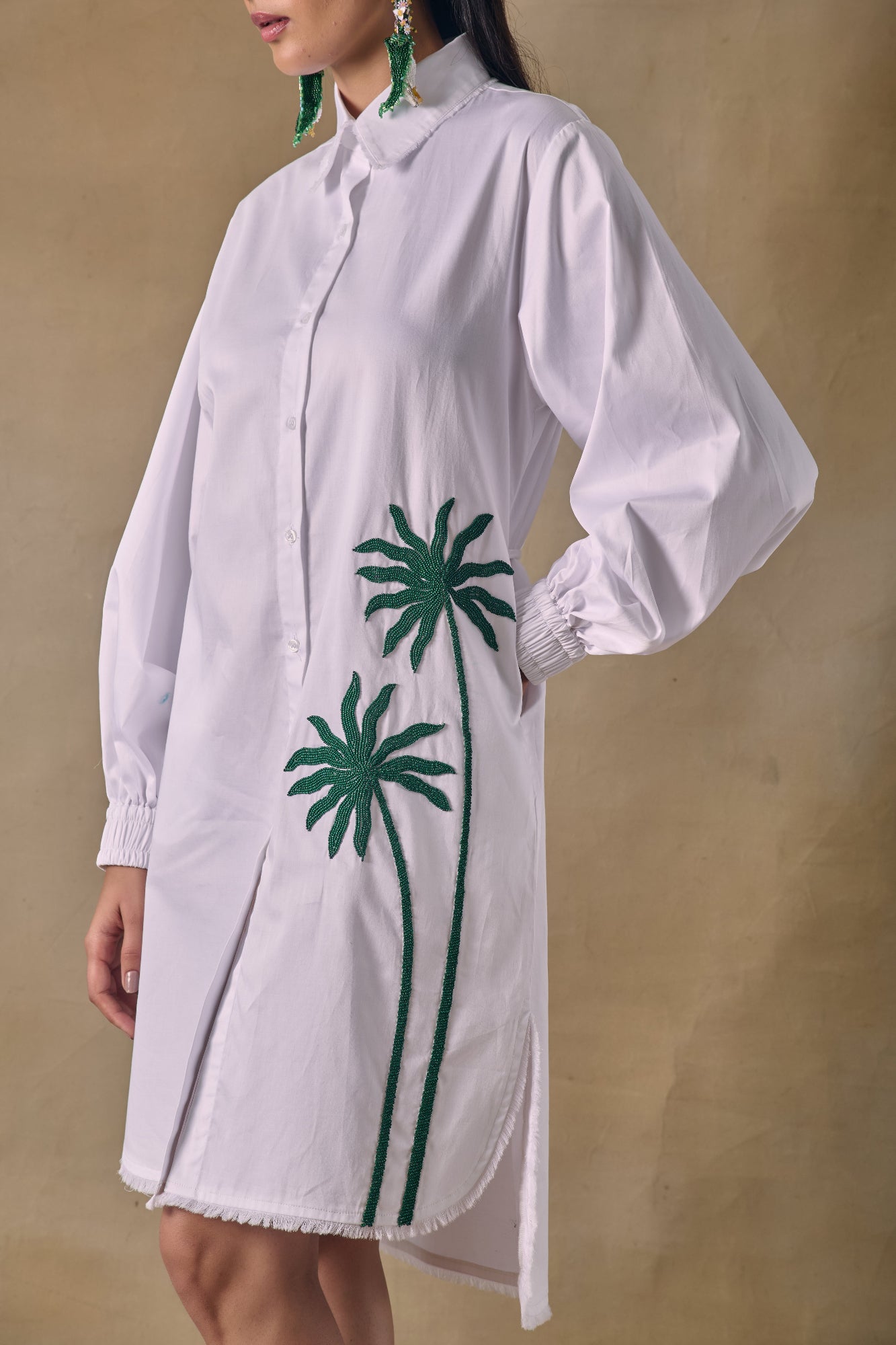 Mirage Palm Shirt Dress