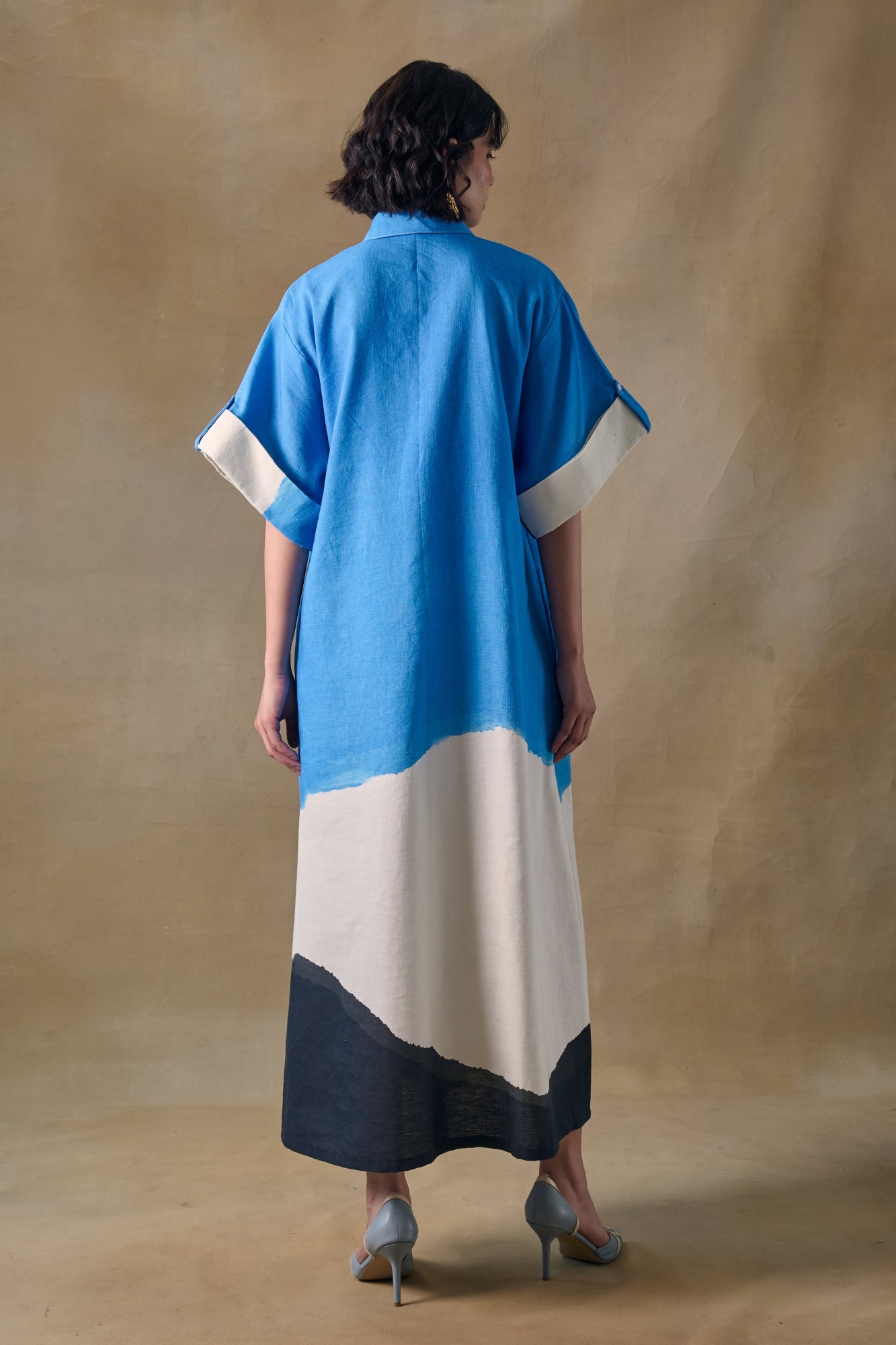 Blue Washed Asymmetrical Dress
