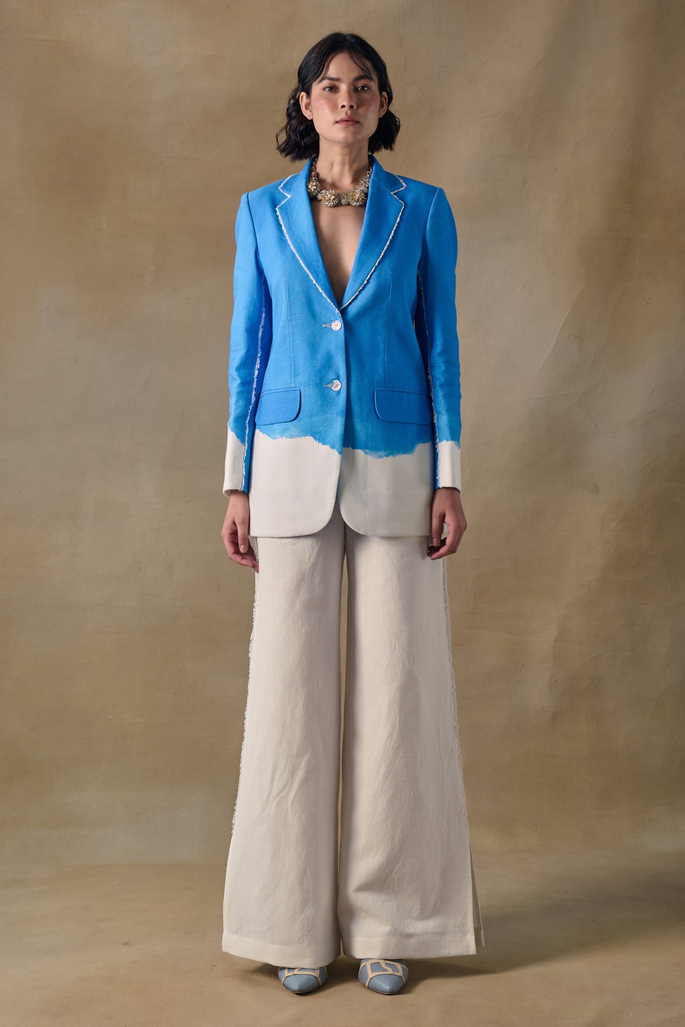 Blue Washed Blazer co-ord set