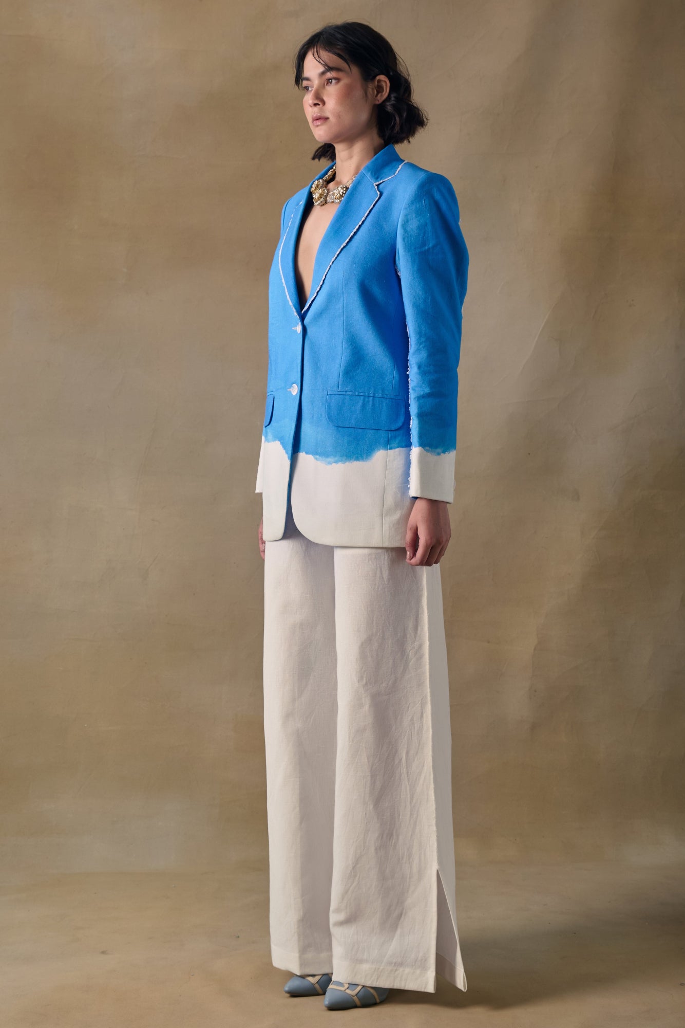 Blue Washed Blazer co-ord set