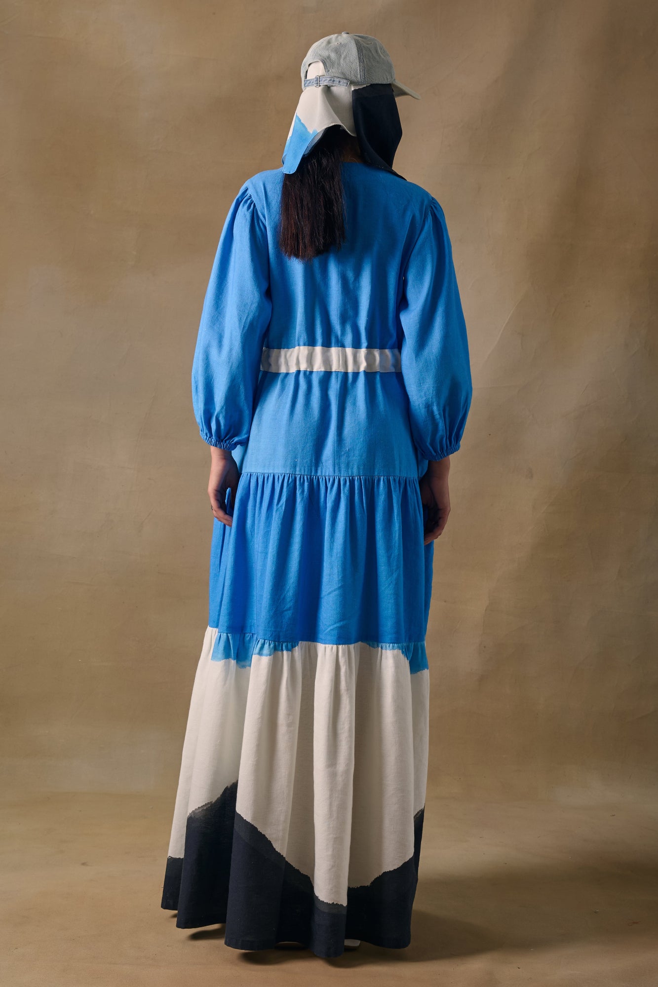 Blue Washed Tiered Dress