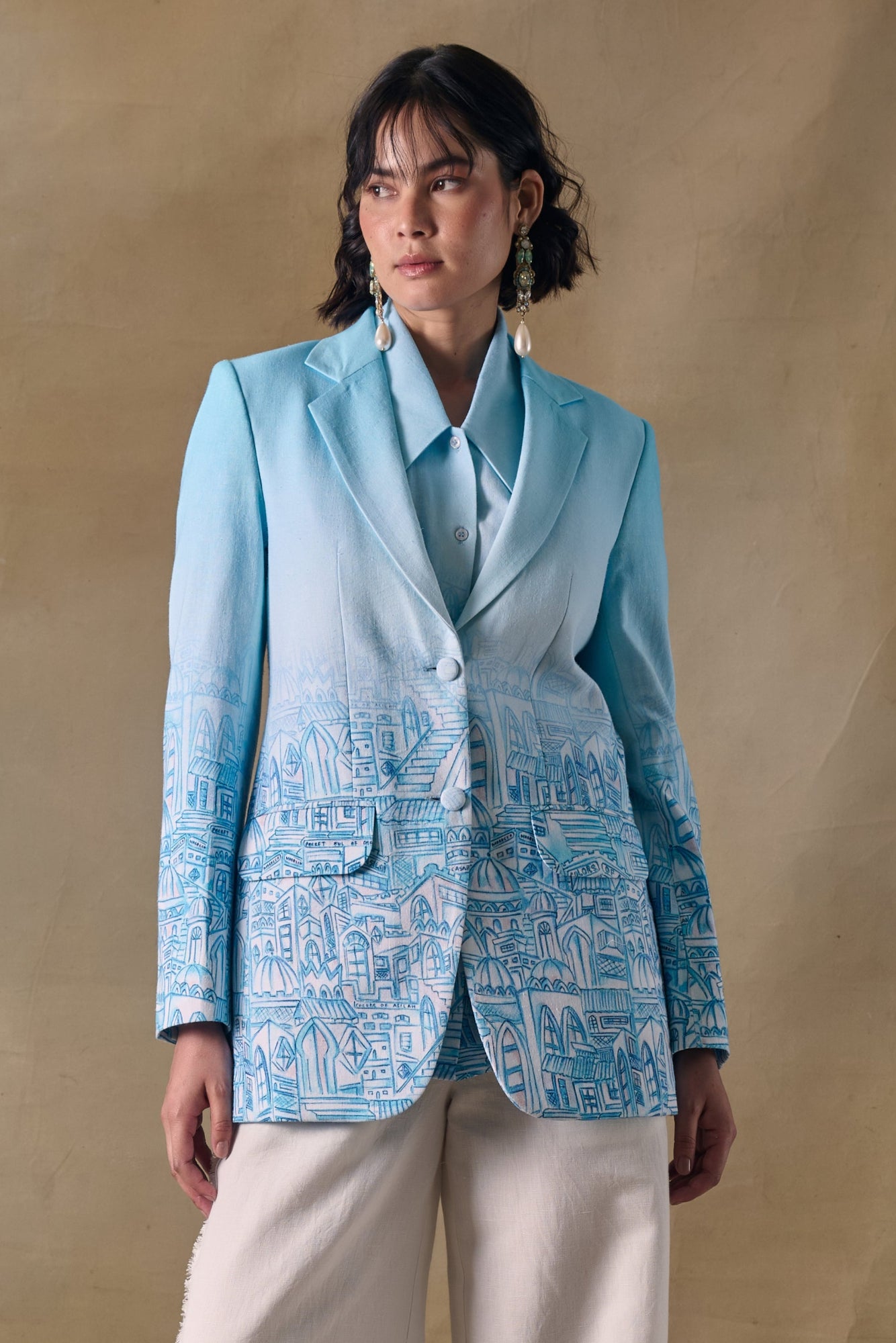 Blue Landscape Gradient Blazer