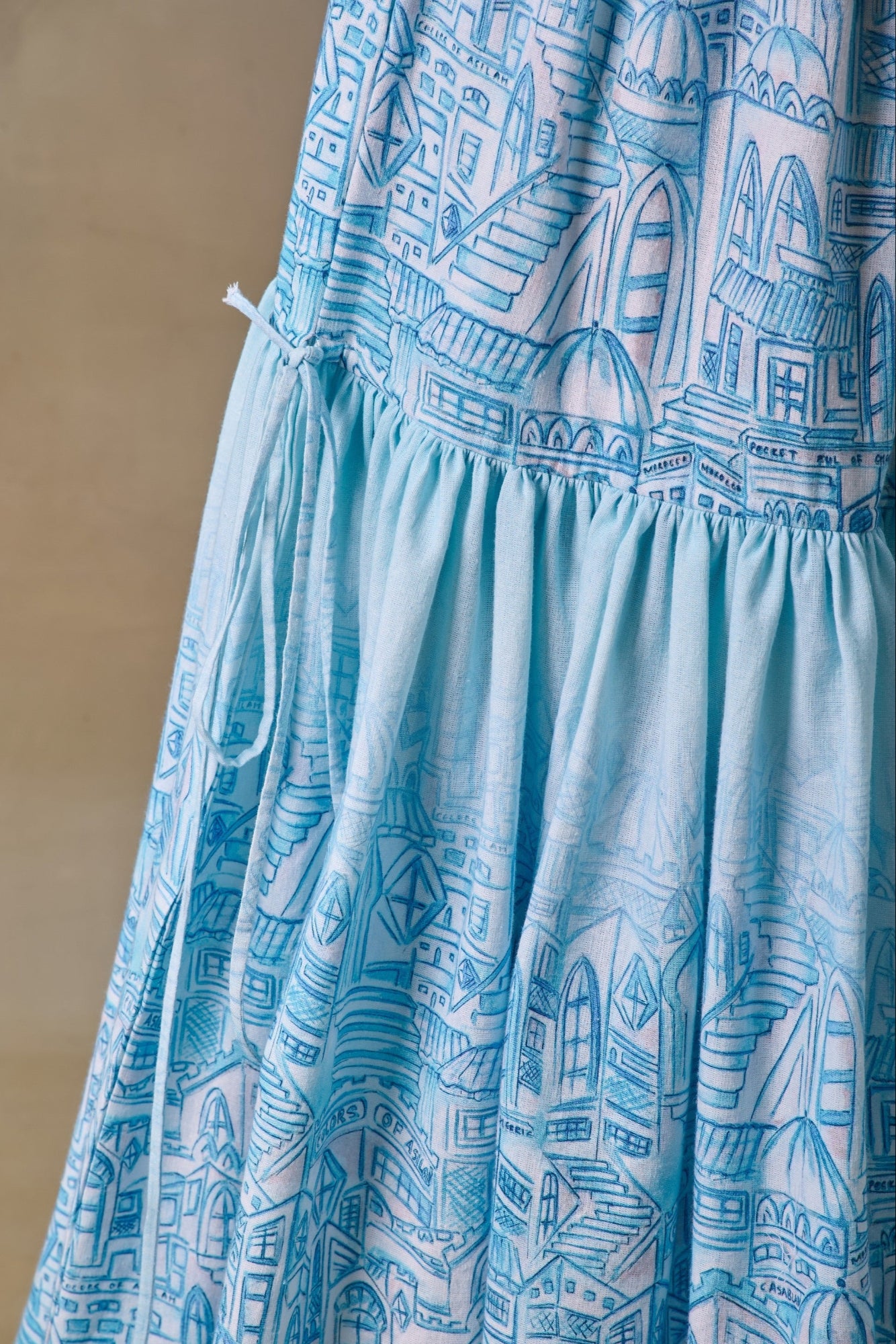 Blue Landscape Tiered Skirt