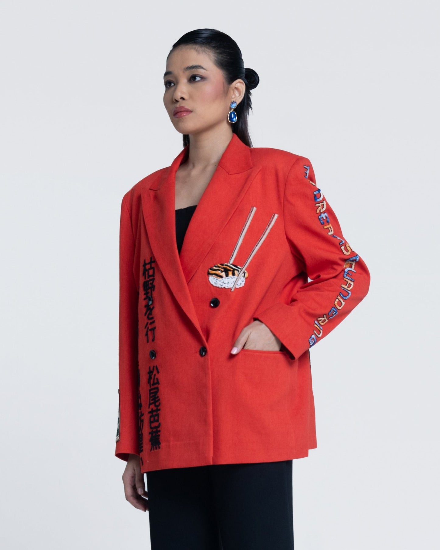 Tarini Manchanda x Sunburst Apricot Double-breasted Blazer
