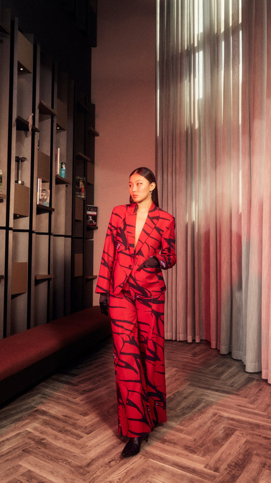 Flaming Ruby Printed Suit