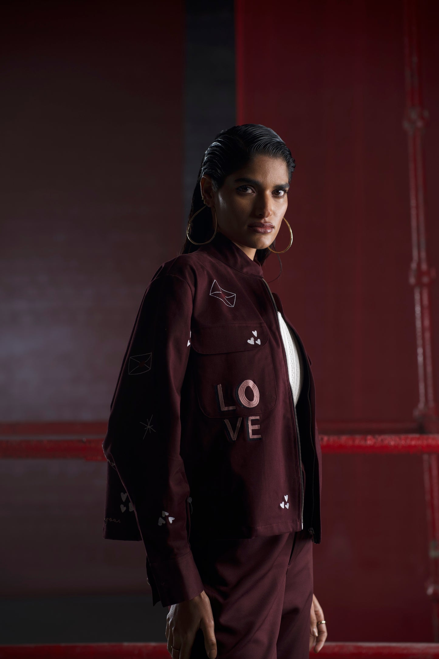 Plum Bomber Jacket