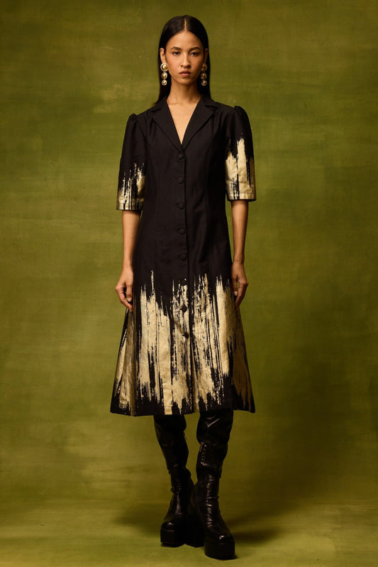 Twilight Gold Midi Dress
