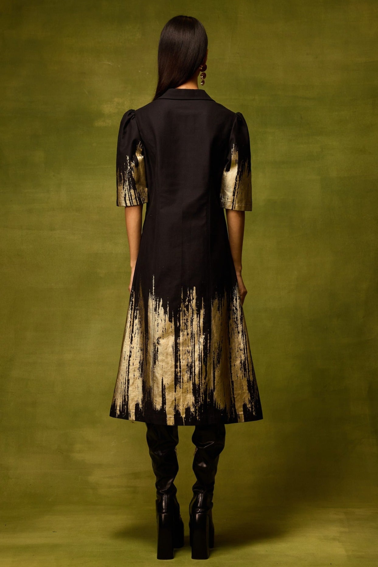 Twilight Gold Midi Dress