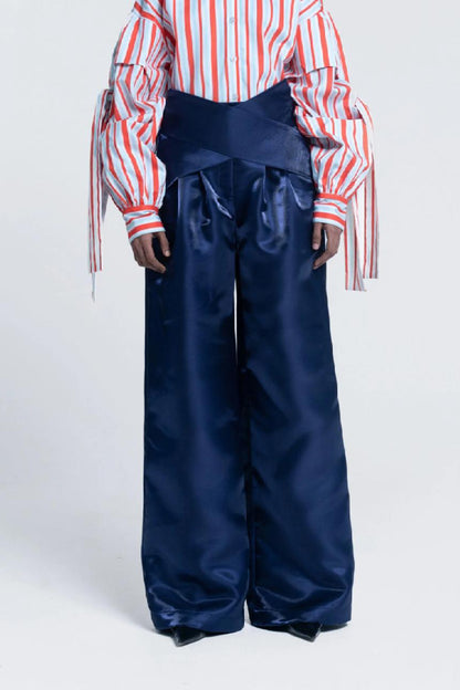 Blue Mirage Pleated Trousers