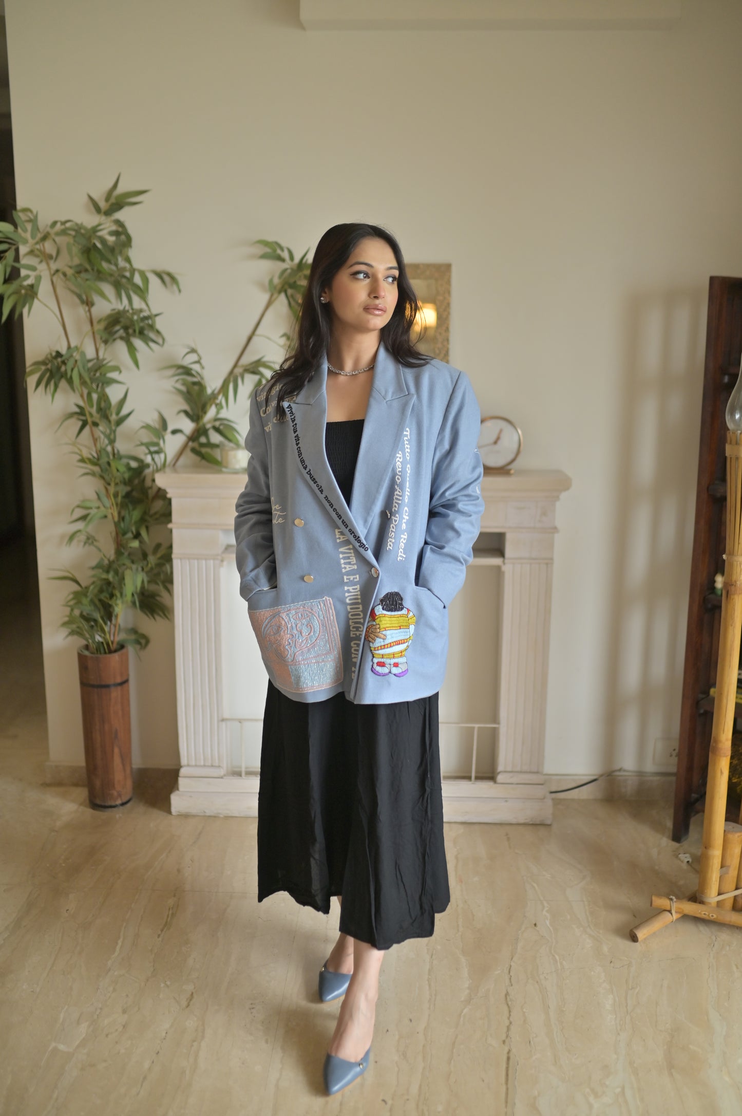 Antara Asthana x Serafina Blu Boxy Blazer