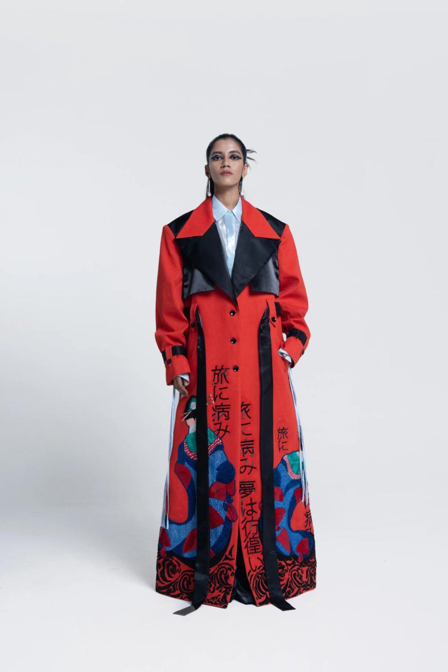 Edo Muse Embroidered Trench Coat