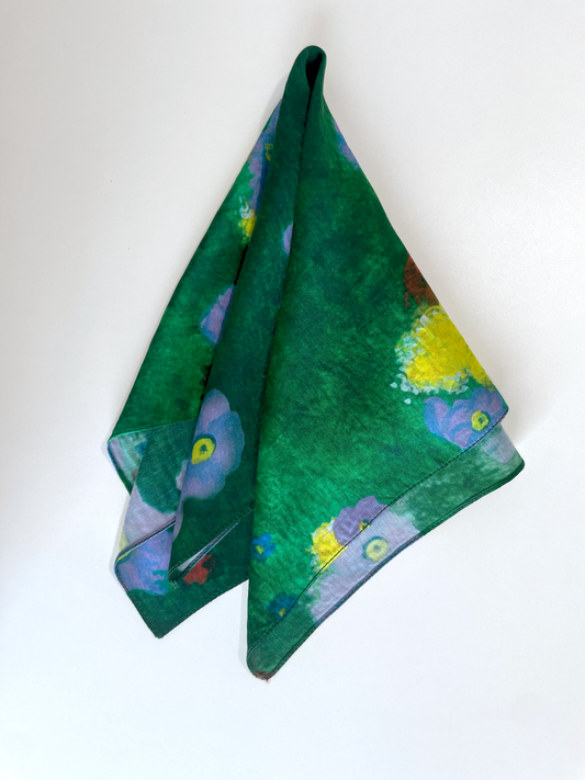 Emerald Bloom Pocket Square