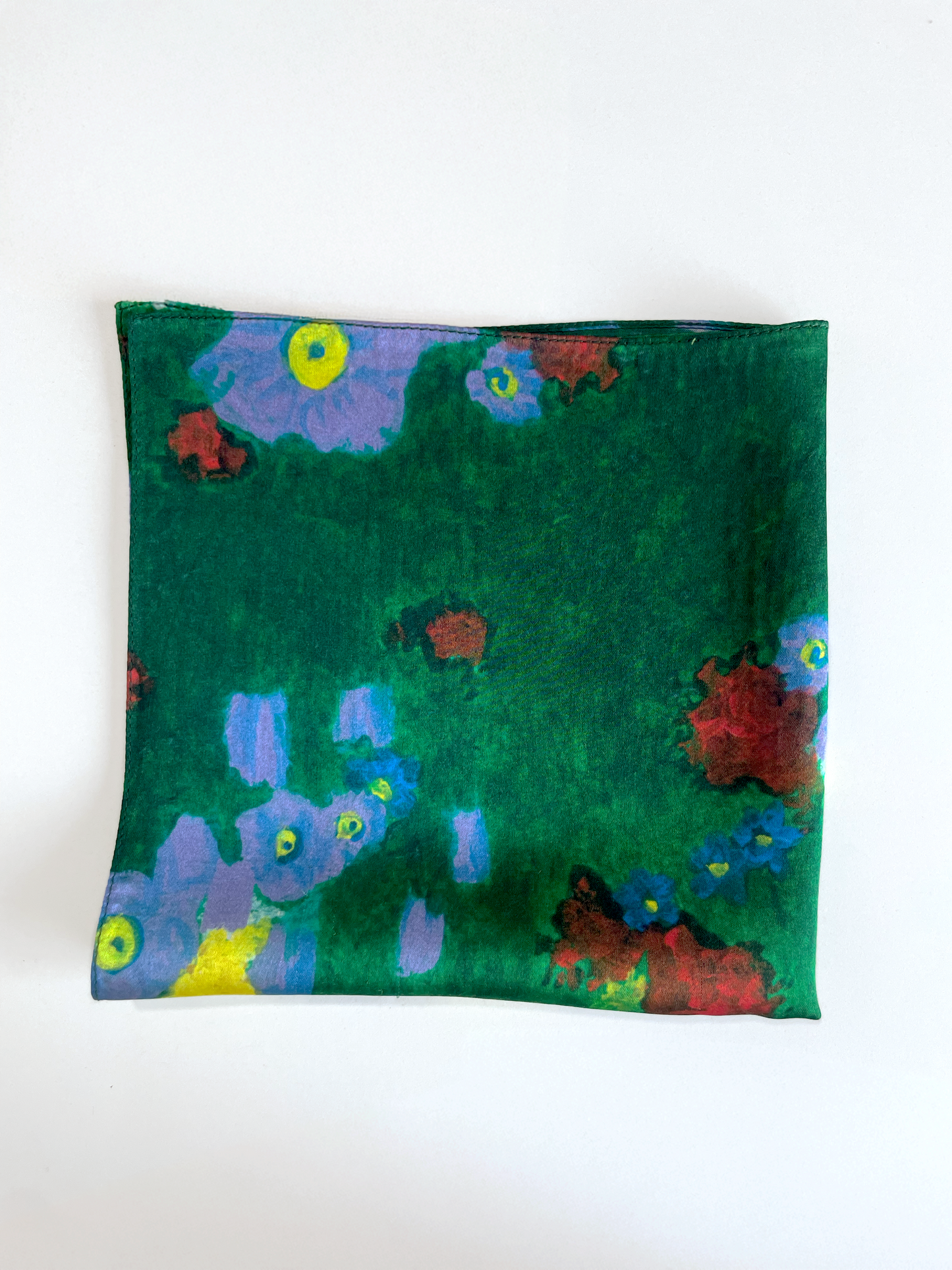 Emerald Bloom Pocket Square