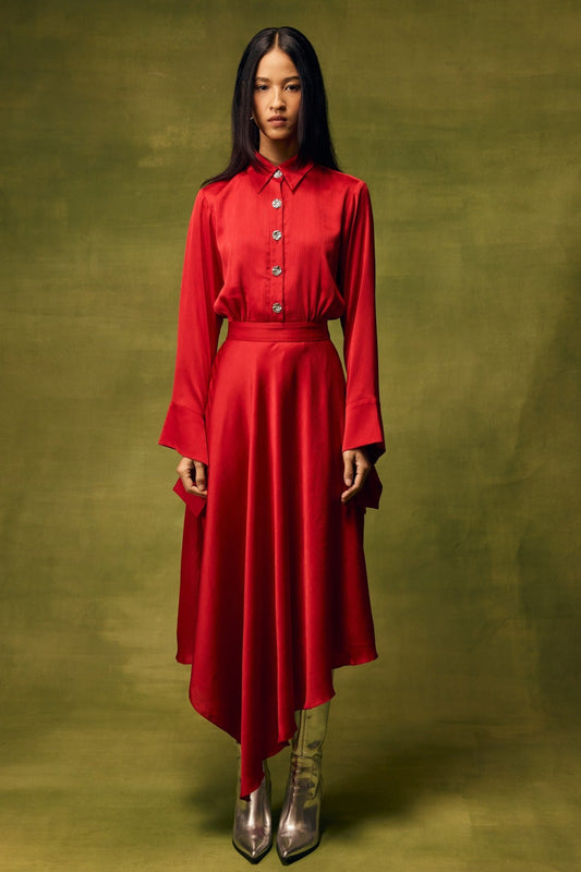 Roselle Glow Asymmetrical Dress