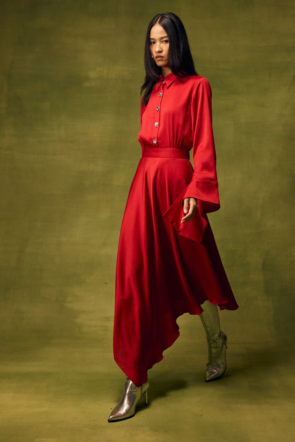 Roselle Glow Asymmetrical Dress