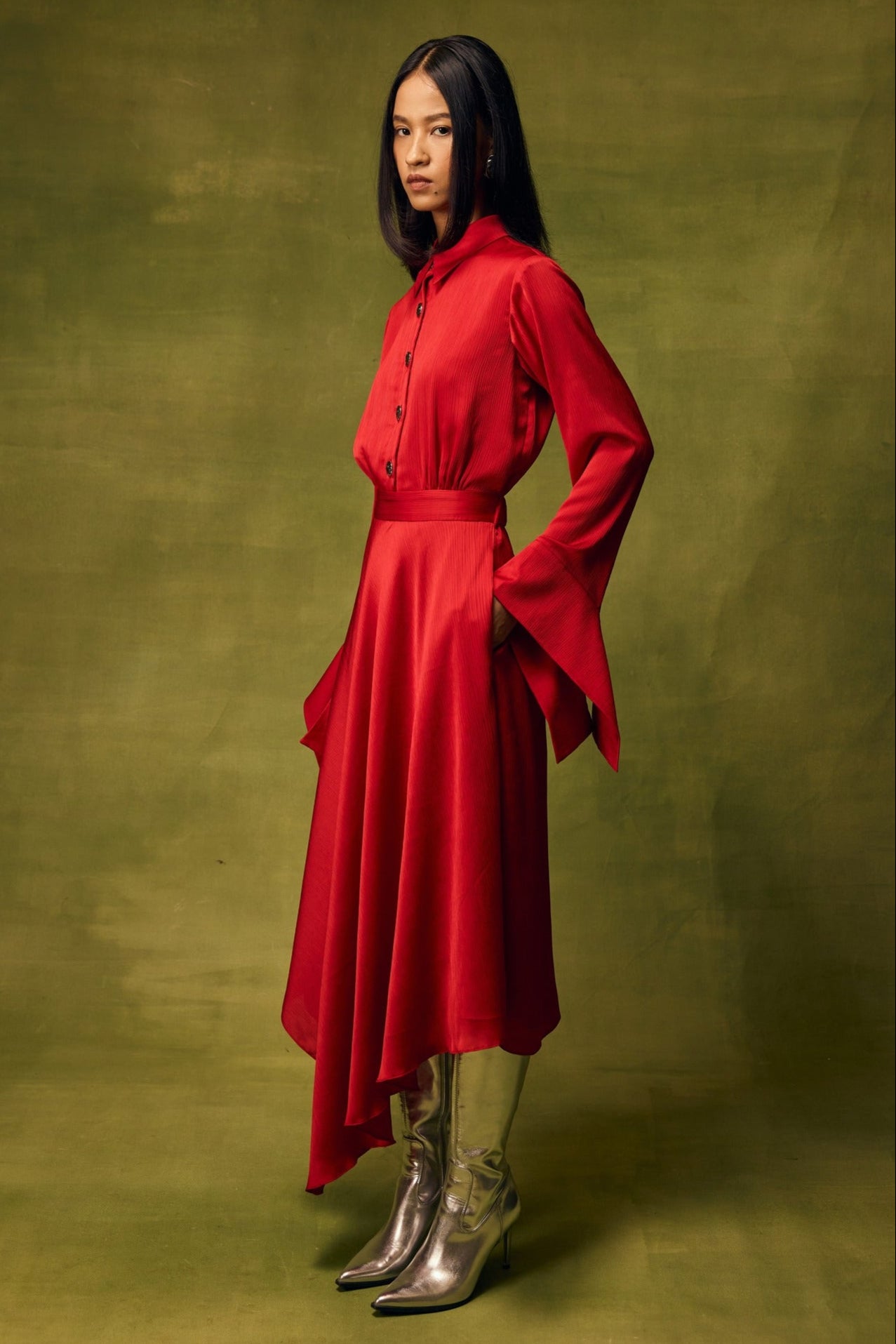 Roselle Glow Asymmetrical Dress