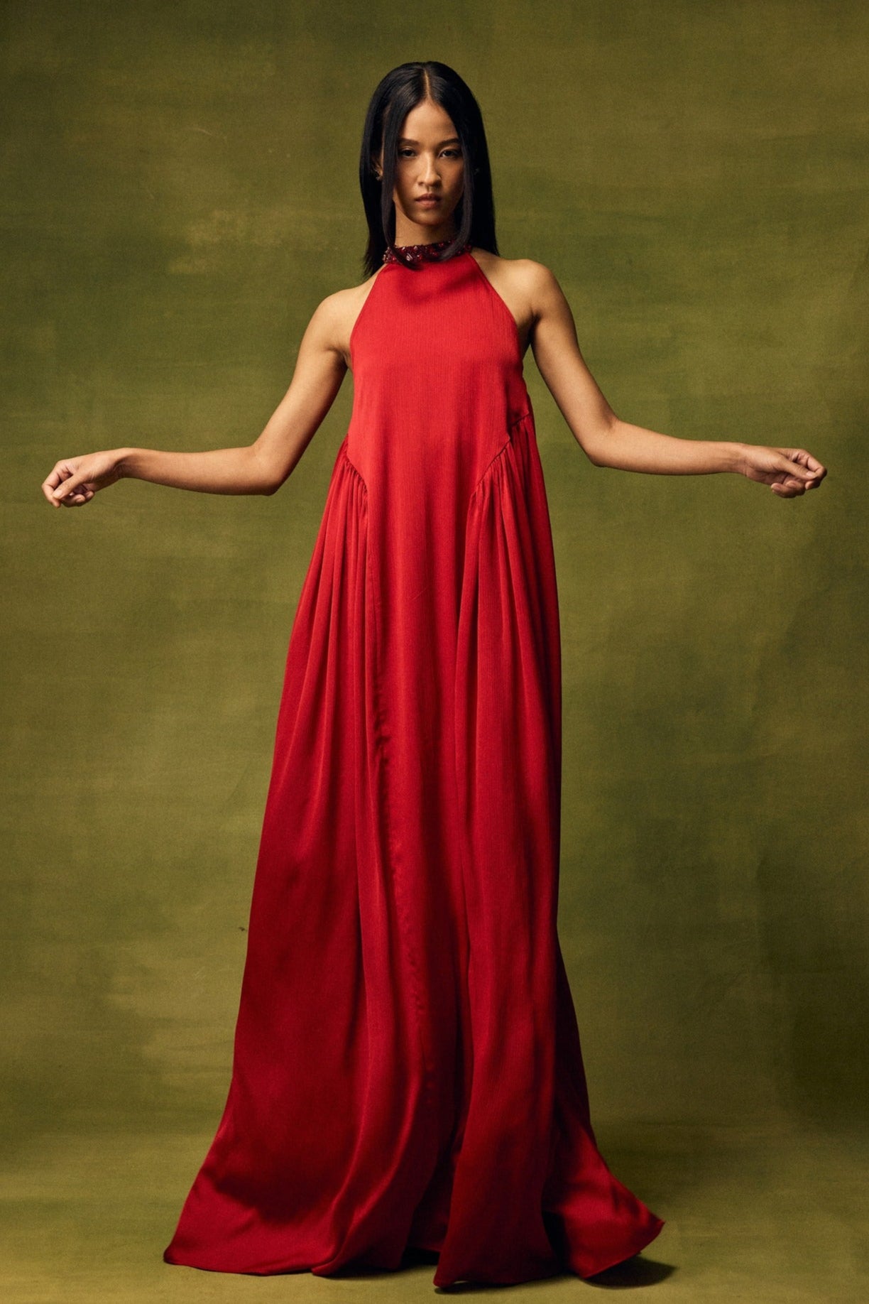 Roselle Glow Halter Dress