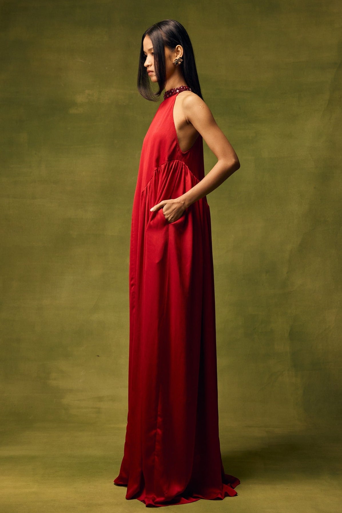 Roselle Glow Halter Dress