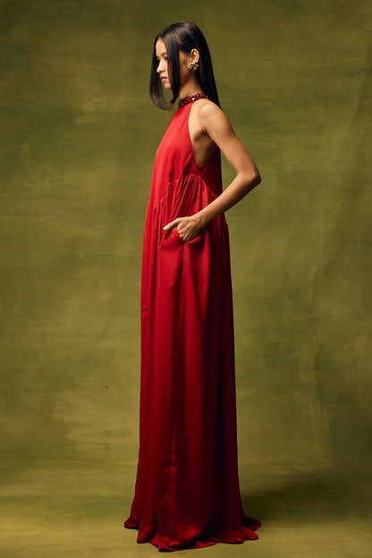 Roselle Glow Halter Dress
