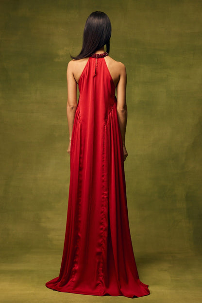 Roselle Glow Halter Dress