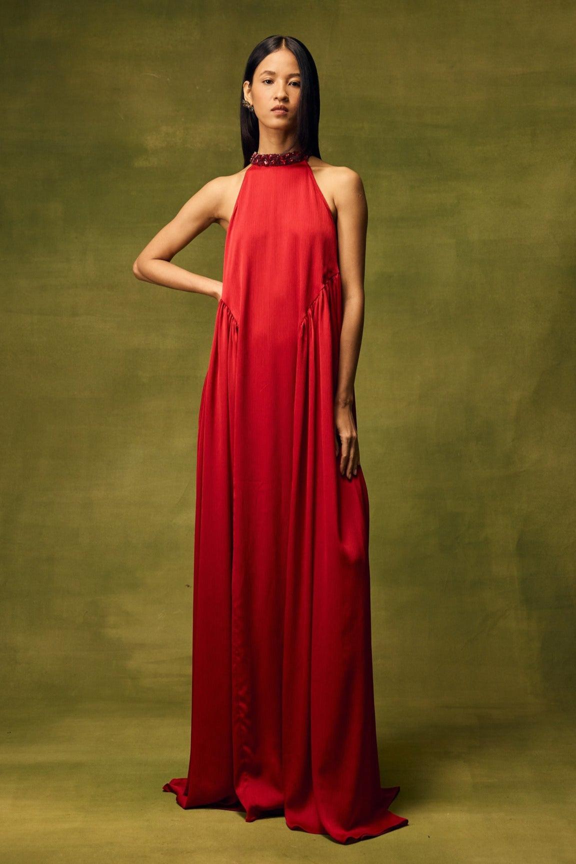 Roselle Glow Halter Dress