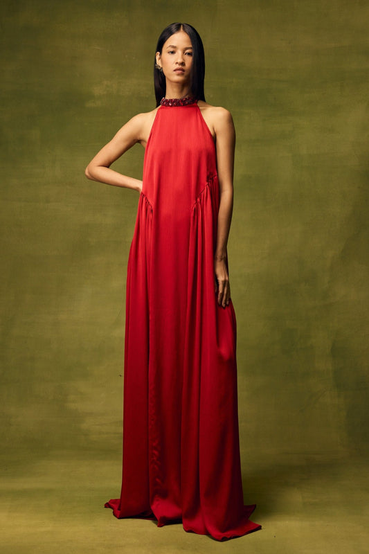 Roselle Glow Halter Dress