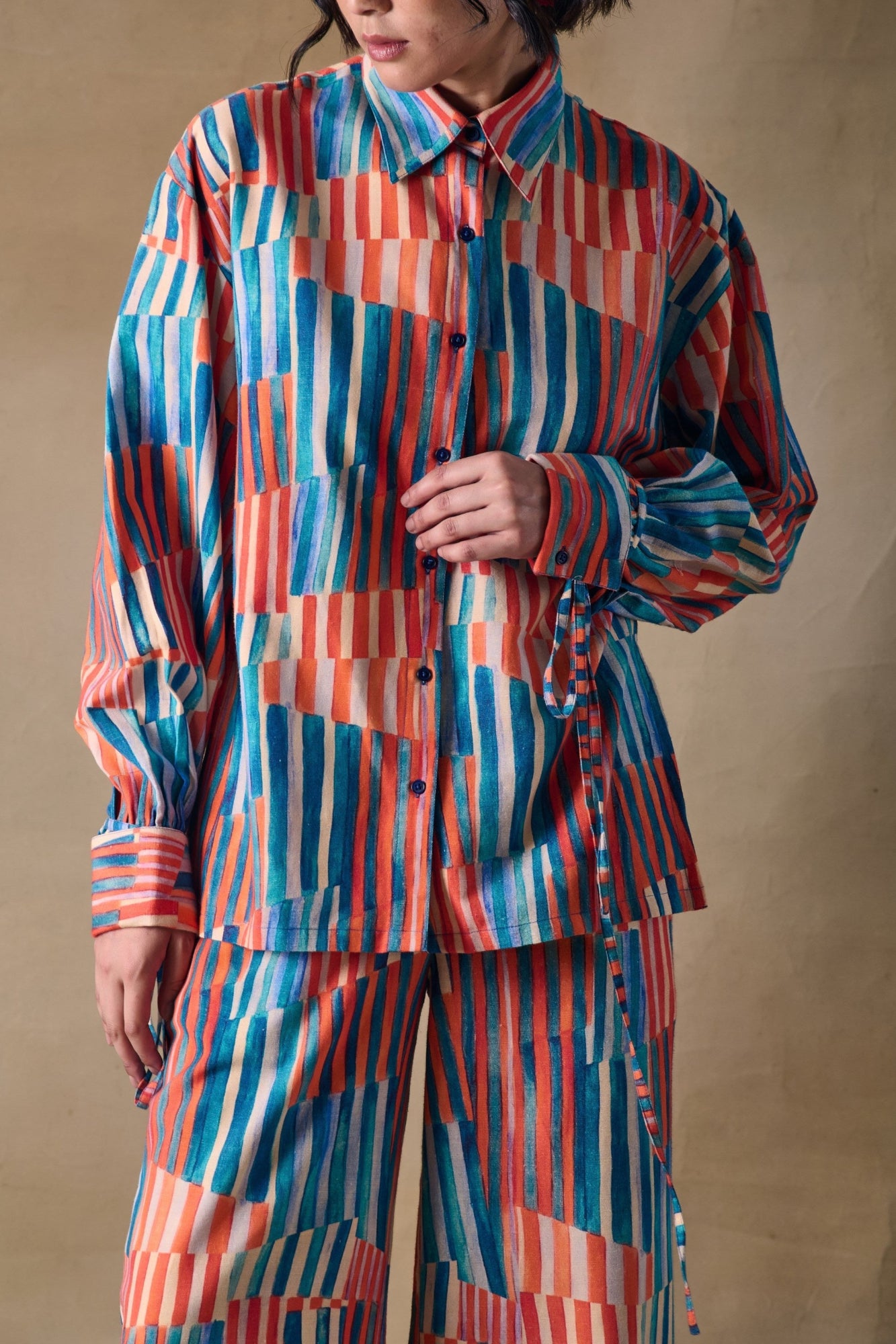 Asilah Stripe Drawstring Shirt
