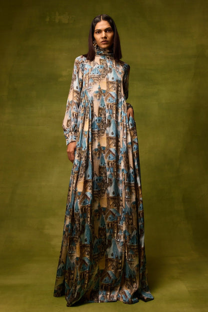 Vienna Cityscape Maxi Dress