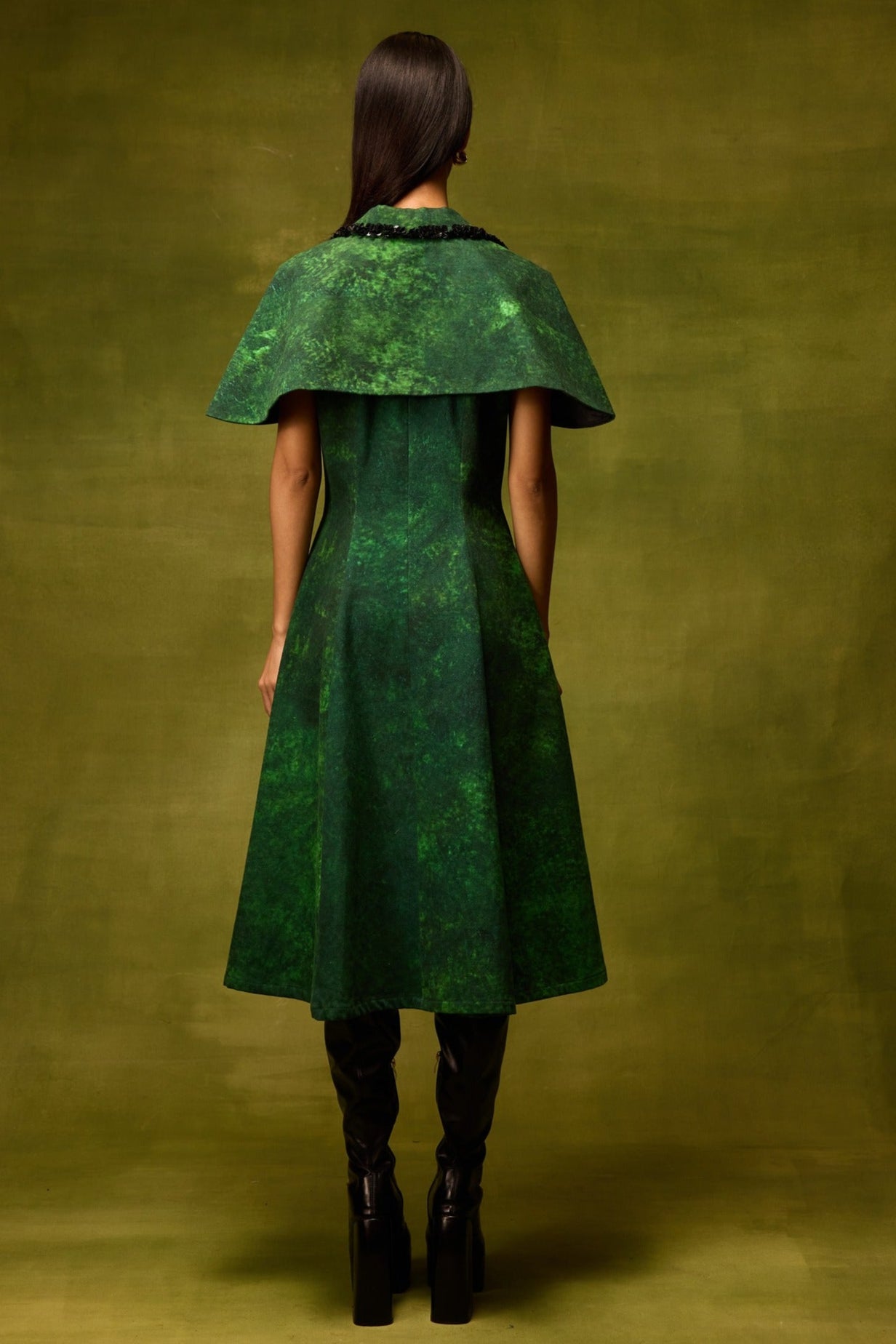 Emerald Muse Cape Dress
