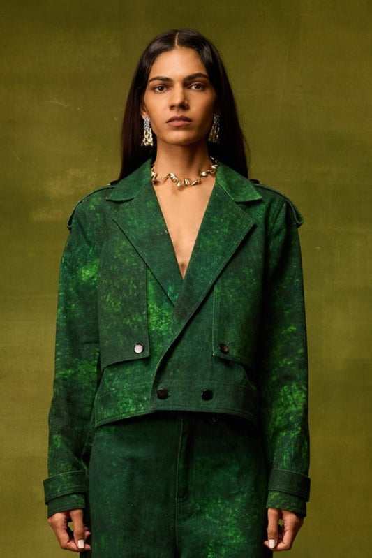 Emerald Muse Cropped Jacket