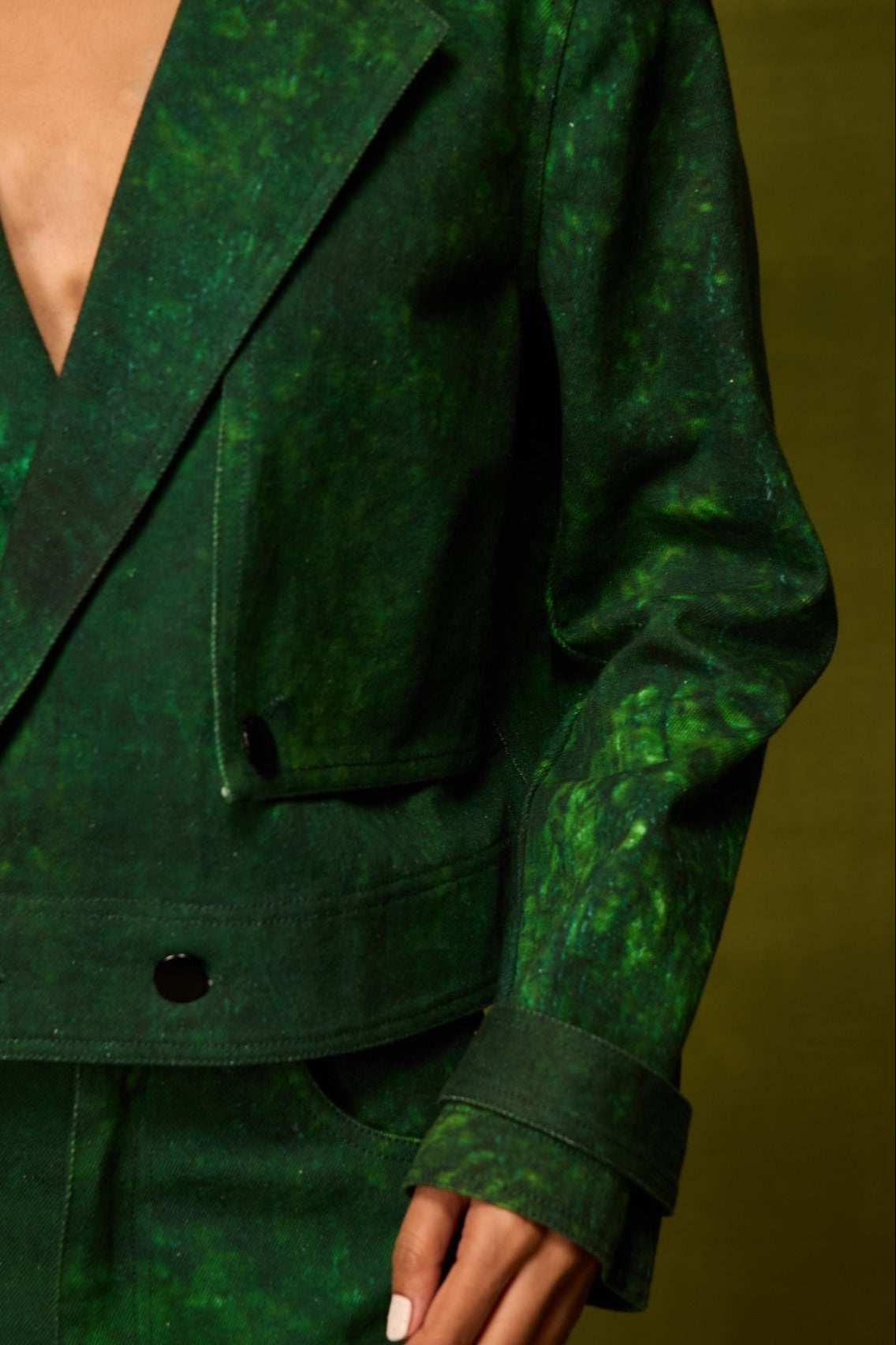 Emerald Muse Cropped Jacket