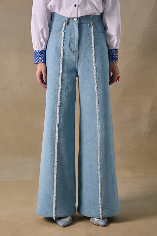Denim Wide Leg Pants
