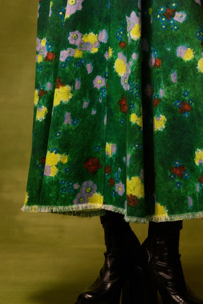 Emerald Bloom Midi Dress