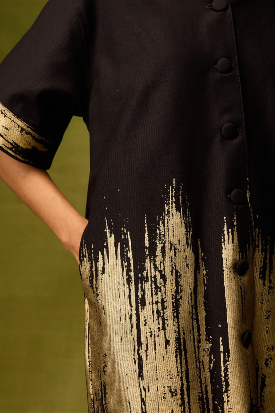 Twilight Gold Shirt Dress