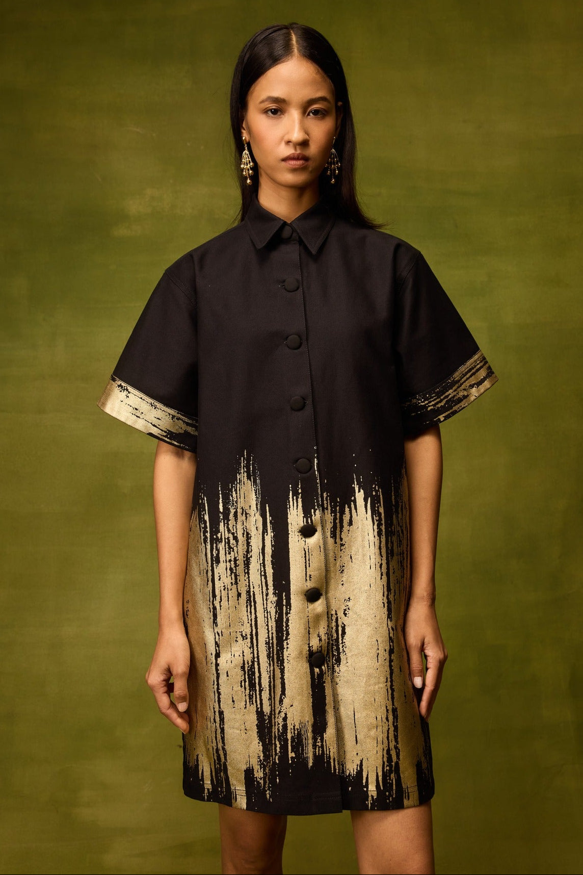 Twilight Gold Shirt Dress