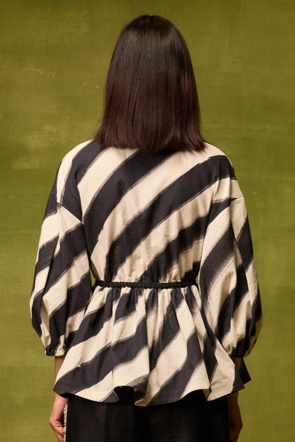 Vienna Stripe Peplum Top